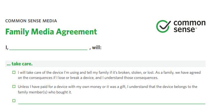 Common Sense Family Media Agreement